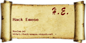 Hack Emese névjegykártya